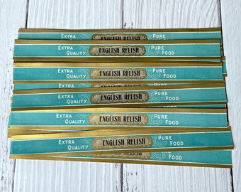 Vintage English Relish can Labels