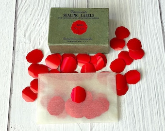 Vintage Red Dennison Sealing Labels - no. 616