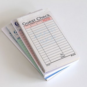 Bundle of Receipt Pads - Pink and Mint Guest Checks