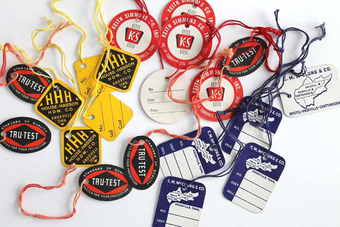Bundle of Vintage Die Cut Hang Tags With String From 4 - Etsy