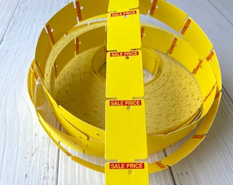 Etiquetas colgantes con precio de venta vintage