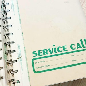 Full Vintage Receipt Book for Service Calls with carbonless duplicates