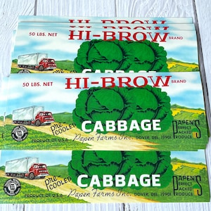 Vintage Crate Labels - Hi-Brow Cabbage