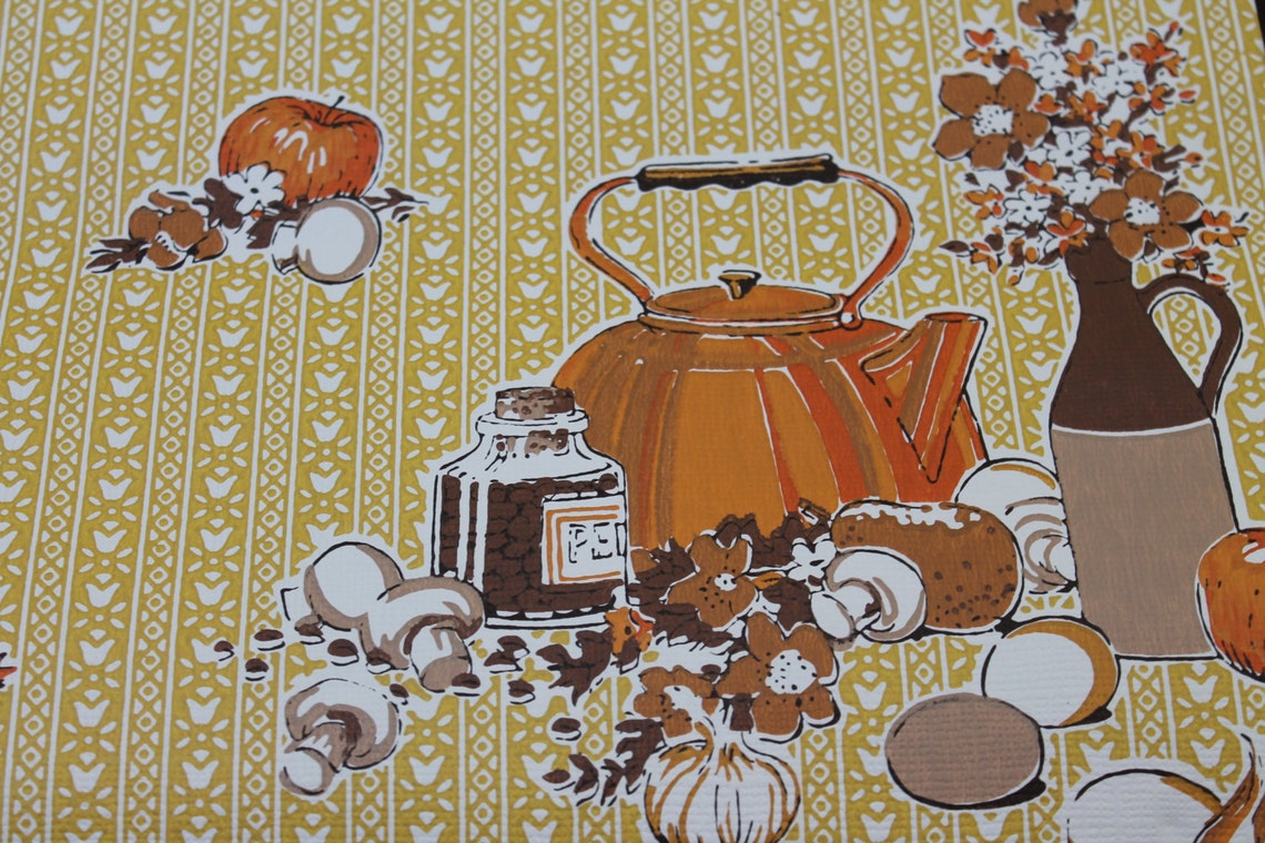 Vintage Novelty Wallpaper kitschy Kitchen Etsy