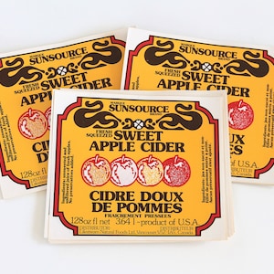 Vintage Sweet Apple Cider Labels - Cidre Doux de Pommes