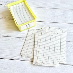 Vintage Date Due Slips - 4 column