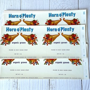Vintage Fruit Labels - Horn o'Plenty