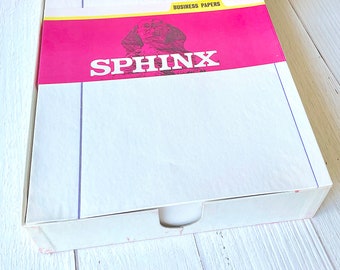 Vintage Sphinx Business Papers - Caravan Bond - medium weight, purple ruled