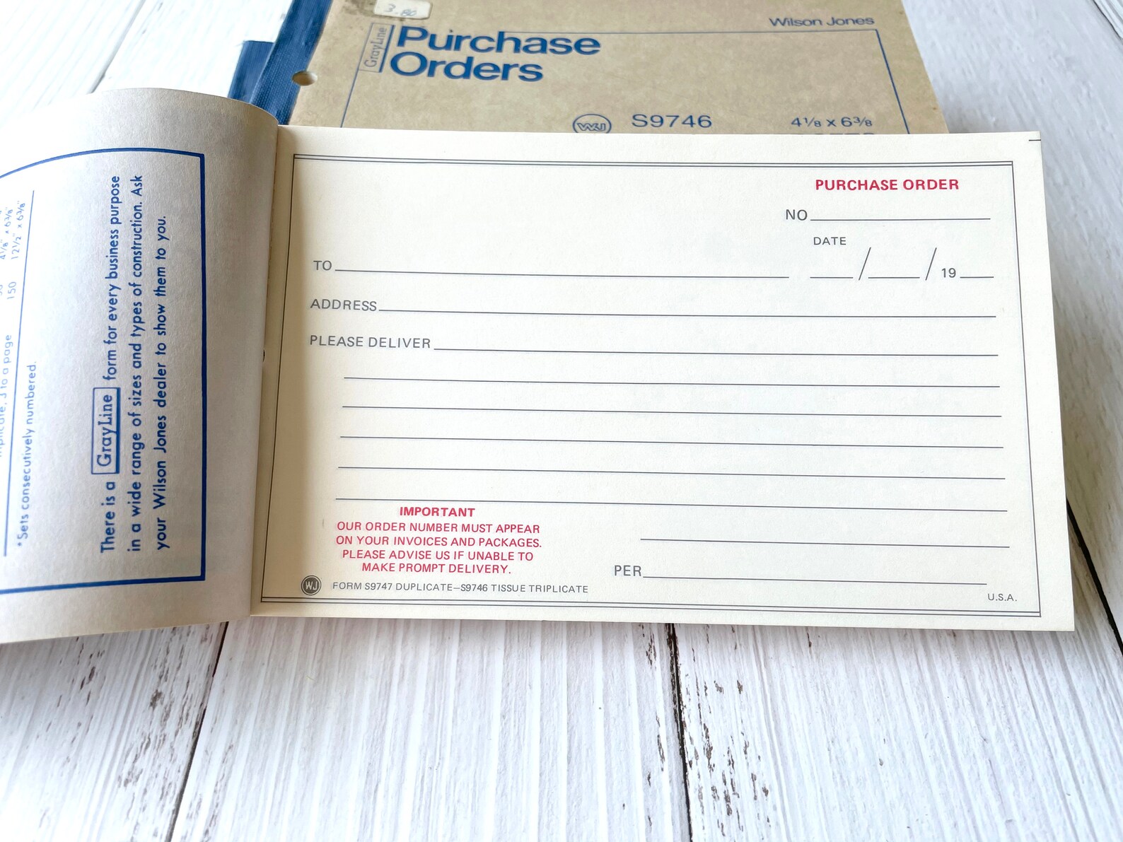 Vintage Purchase Orders Invoice Receipt Book - Etsy