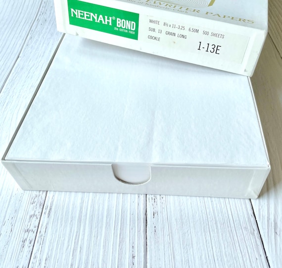 Vintage Neenah Typewriter Paper - 13 lb Bond - medium weight, cockle finish