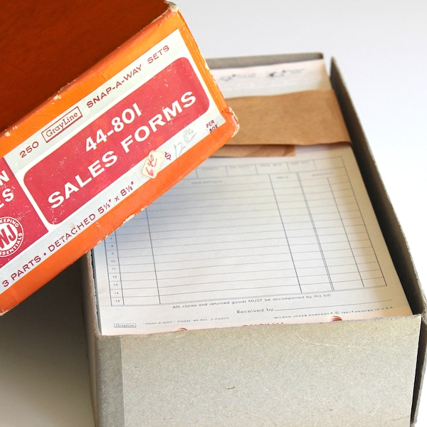 Vintage Sales Forms - Receipts in triplicate