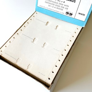 Vintage continuous Rolodex cards - small, perforated