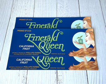 Vintage Fruit Labels - Emerald Queen