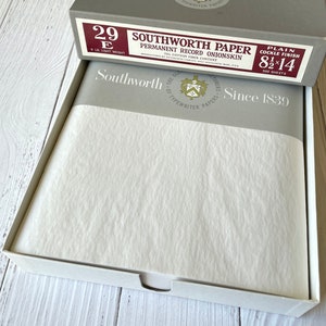 Papier vintage permanent avec pelure d&#39;oignon - marque Southworth, choisissez le format Lettre ou Légal