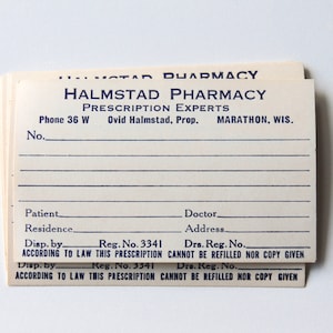 Vintage RX Halmstad Pharmacy Labels - Blank lined apothecary labels for Journaling