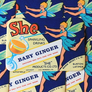 Vintage She Sparkling Drinks Labels - Baby Ginger