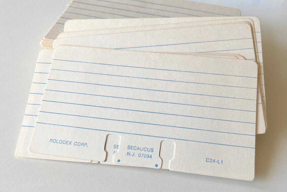 Vintage Lined Rolodex Cards Small - Etsy