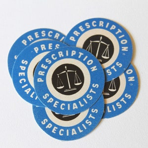 Vintage Blue Pharmacy Labels - Prescription Specialists