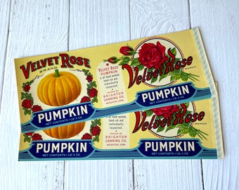 Antique Can Labels - Velvet Rose Pumpkin