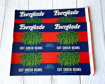 Vintage Can Labels - Everglade Cut Green Beans