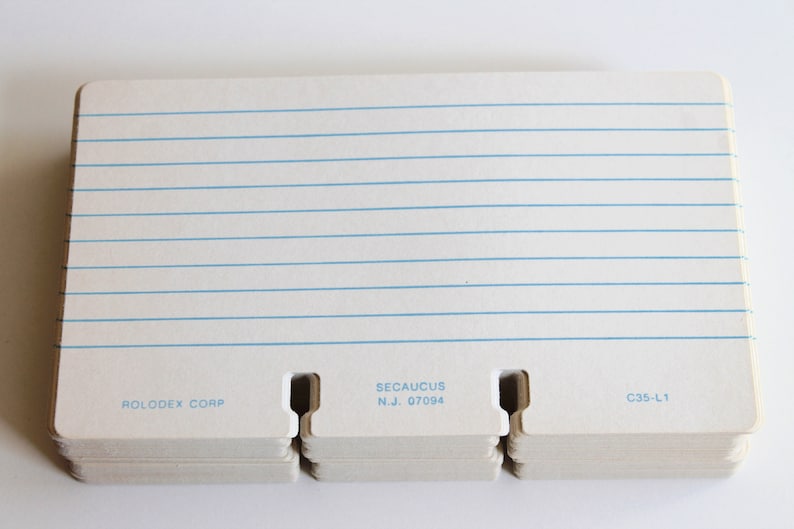 Vintage Lined Rolodex Cards Large - Etsy
