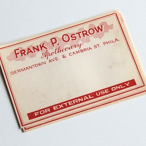 Antique Apothecary Labels - Blank Red Poison Labels