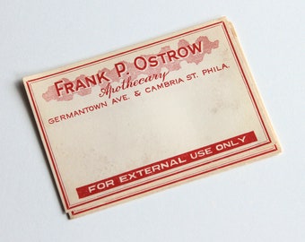 Antique Apothecary Labels - Blank Red Poison Labels