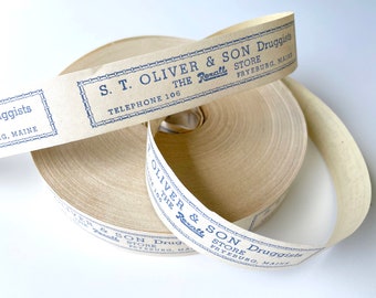 Cinta adhesiva vintage de la farmacia S. T. Oliver and Sons