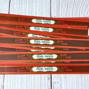 Vintage Pearl Onion can Labels