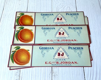 Vintage Fruit Crate Labels - Georgia Peaches