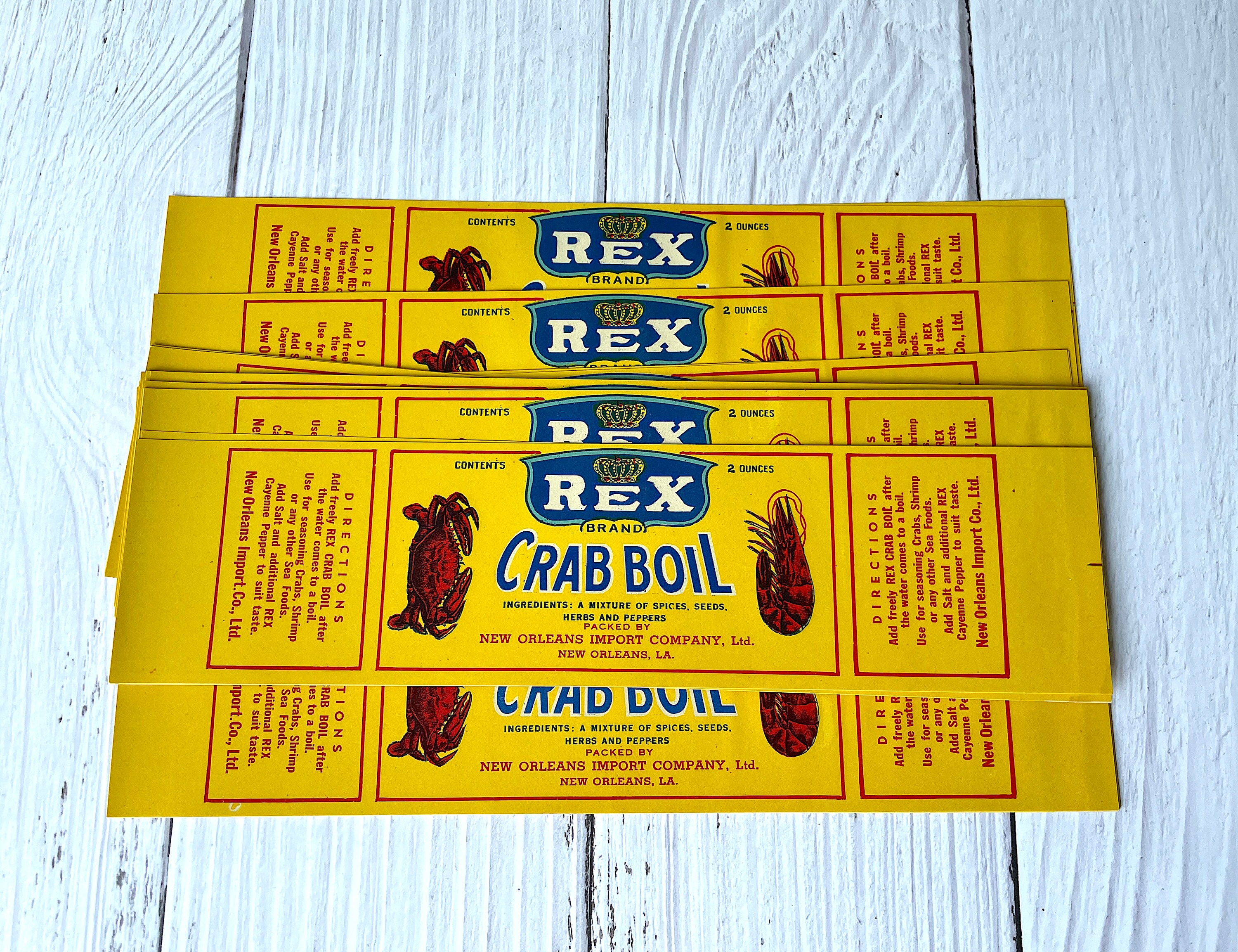 Vintage Spice Labels - Rex Crab Oil