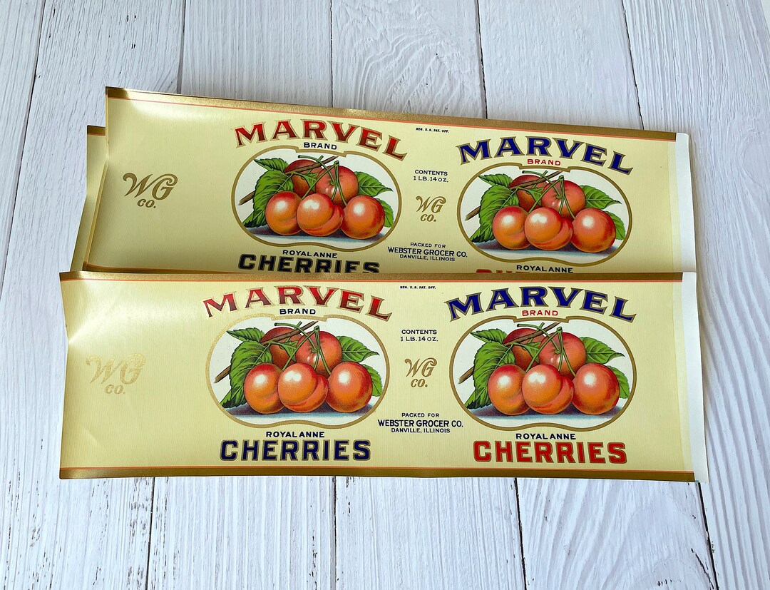 Vintage Fruit Labels - Marvel Royal Anne Cherries - Etsy