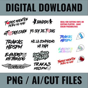 Trakas pack-HDSPM png, AI, Cut files for silhouette, instant download