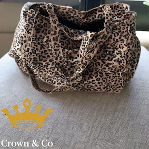 Einkaufstasche aus PU Leopard Y2K Vintage Muster