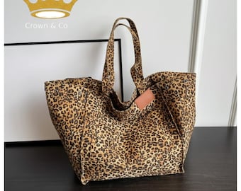 Sac fourre-tout léopard PU Y2K motif imprimé vintage