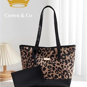 Tote Bag aus PU-Leder Leoparden-Muster Y2K Vintage Großvolumige - Perfekt für den täglichen Gebrauch!