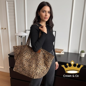Leopard Tote Bag Y2K Vintage Print Pattern - PU