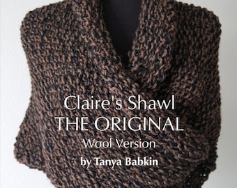 PDF Pattern - The Original Outlander Claire's Knitted SHAWL and Matching ARMLETS ( Wool Version )  by Tanya Babkin