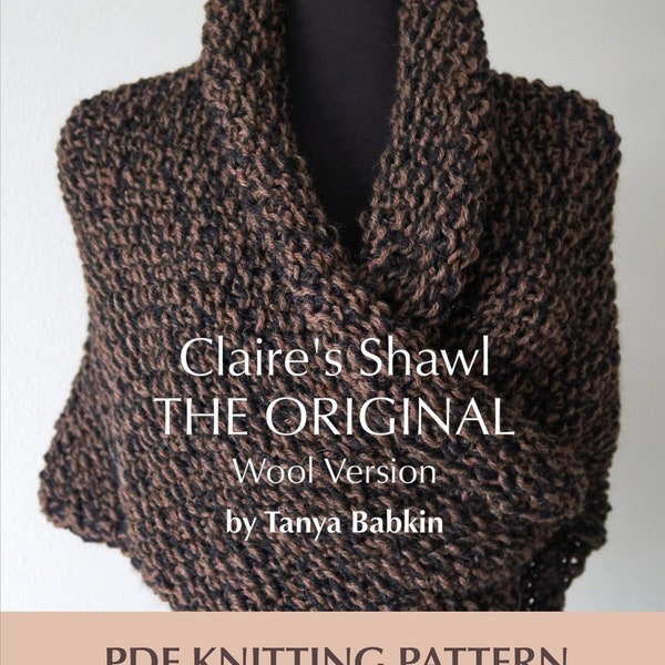 PDF Pattern - The Original Outlander Claire's Knitted SHAWL and Matching ARMLETS ( Wool Version )  by Tanya Babkin