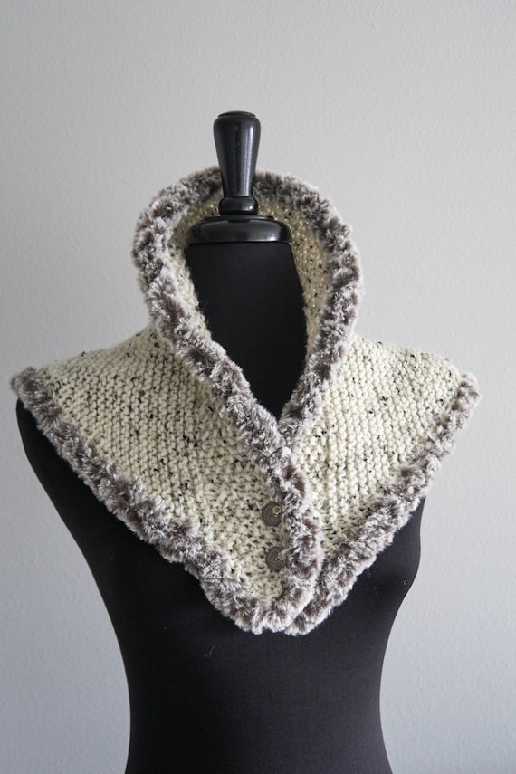 Outlander Inspired Knitted Wool Buttoned Kerchief Collar Birch - Etsy
