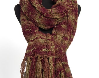 BIG and TALL - 2XL Size Knitted Wrap Stole Shawl Scarf with Long Fringes