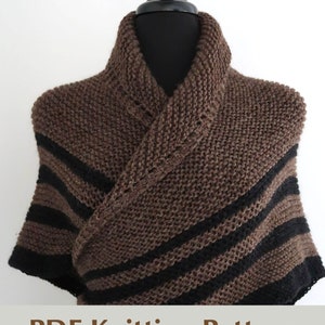 PDF Pattern - BEIGE & BLACK - Outlander Season 4 Knitted Wool Shawl