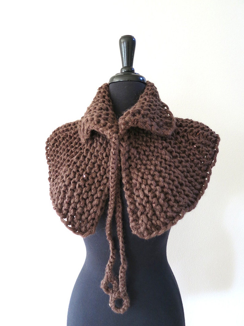 Outlander Inspired Rustic Capelet Brown Color Chunky Yarn - Etsy