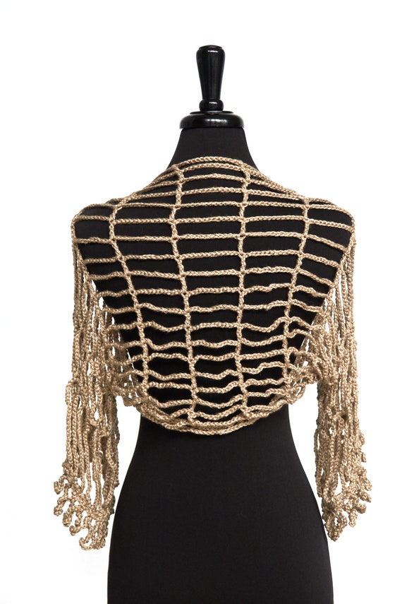 beige shrug for dresses THE GODDESS DRESS & SHRUG (BEIGE AND GOLD)