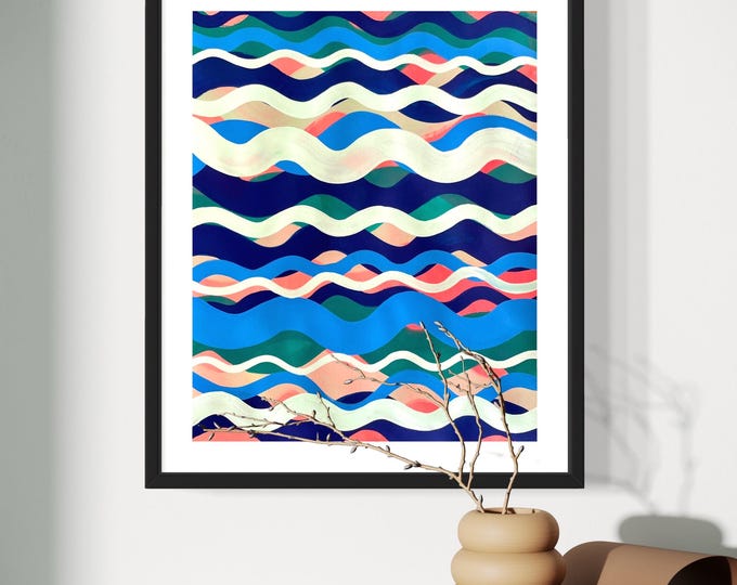 Beyond the Sea - Original Abstract Acrylic Painting - 16" x 20"