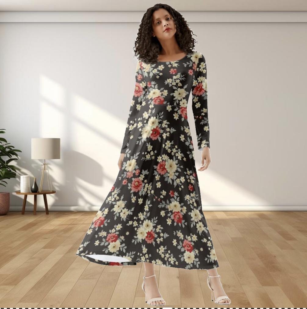 Floral Maxi Dress Long Sleeve - Etsy