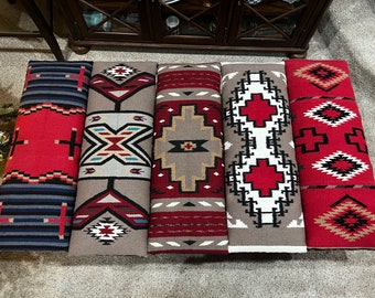 Custom cowhide blanket benches made to order.