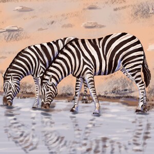 Original digital zebra painting