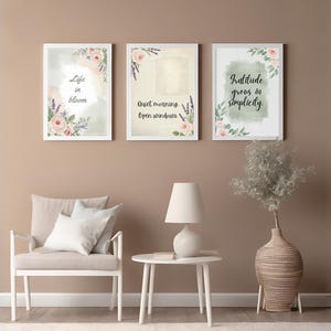 French Cottage Wall Art Set: Floral Watercolor Prints (Digital Download)