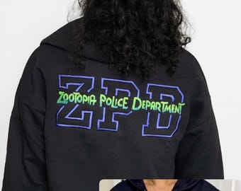 Embroidered ZPD Hoodie: Zootopia Police Department Zip-Up